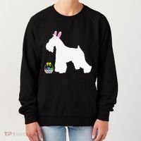Miniature Schnauzer Easter Bunny Dog Silhouette Women's Sweatshirt thumb 0