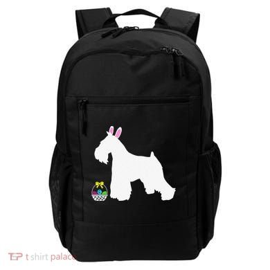 Miniature Schnauzer Easter Bunny Dog Silhouette Backpack