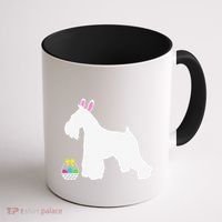 Miniature Schnauzer Easter Bunny Dog Silhouette Coffee Mug thumb 1