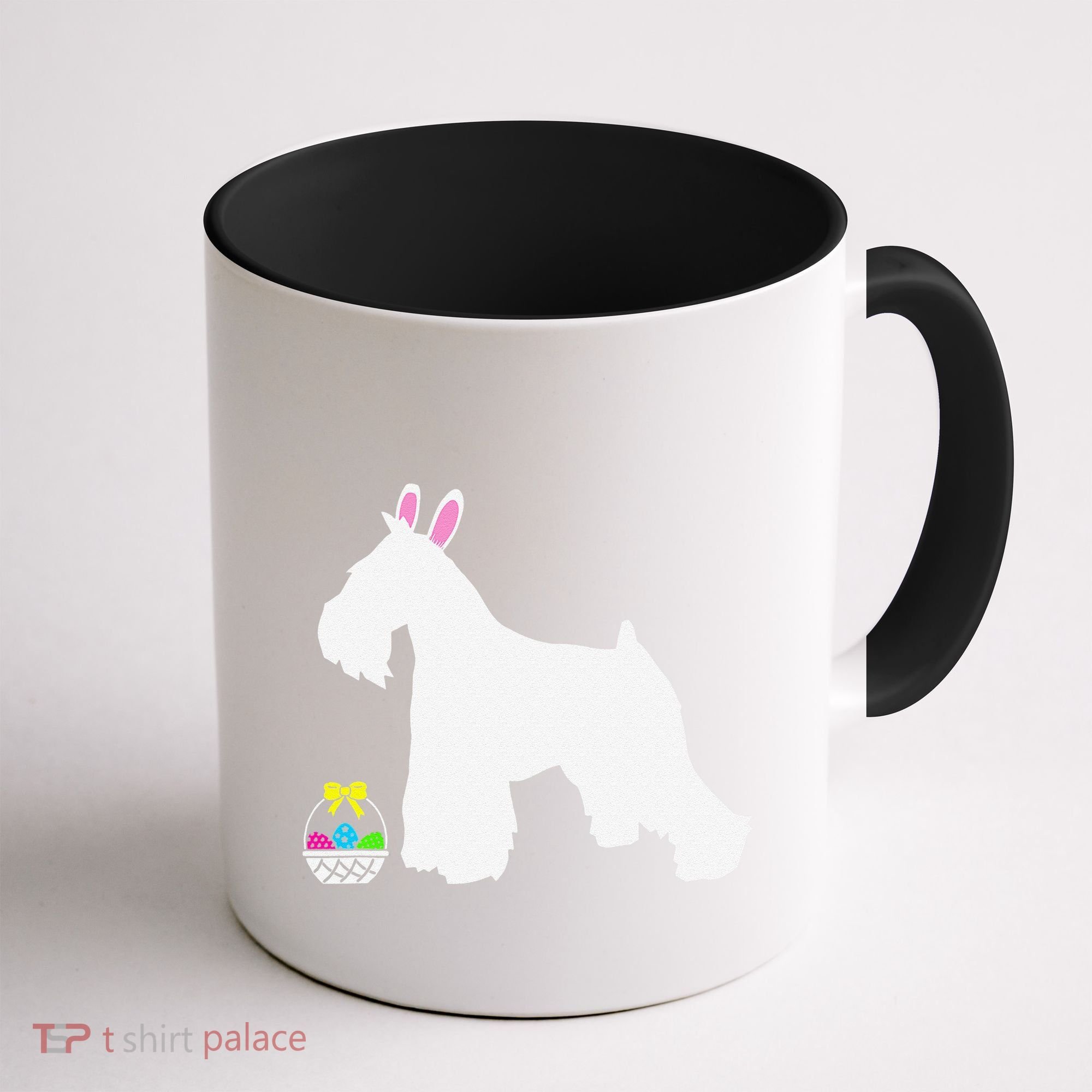 Miniature Schnauzer Easter Bunny Dog Silhouette Coffee Mug