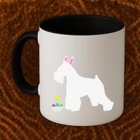 Miniature Schnauzer Easter Bunny Dog Silhouette Coffee Mug thumb 2