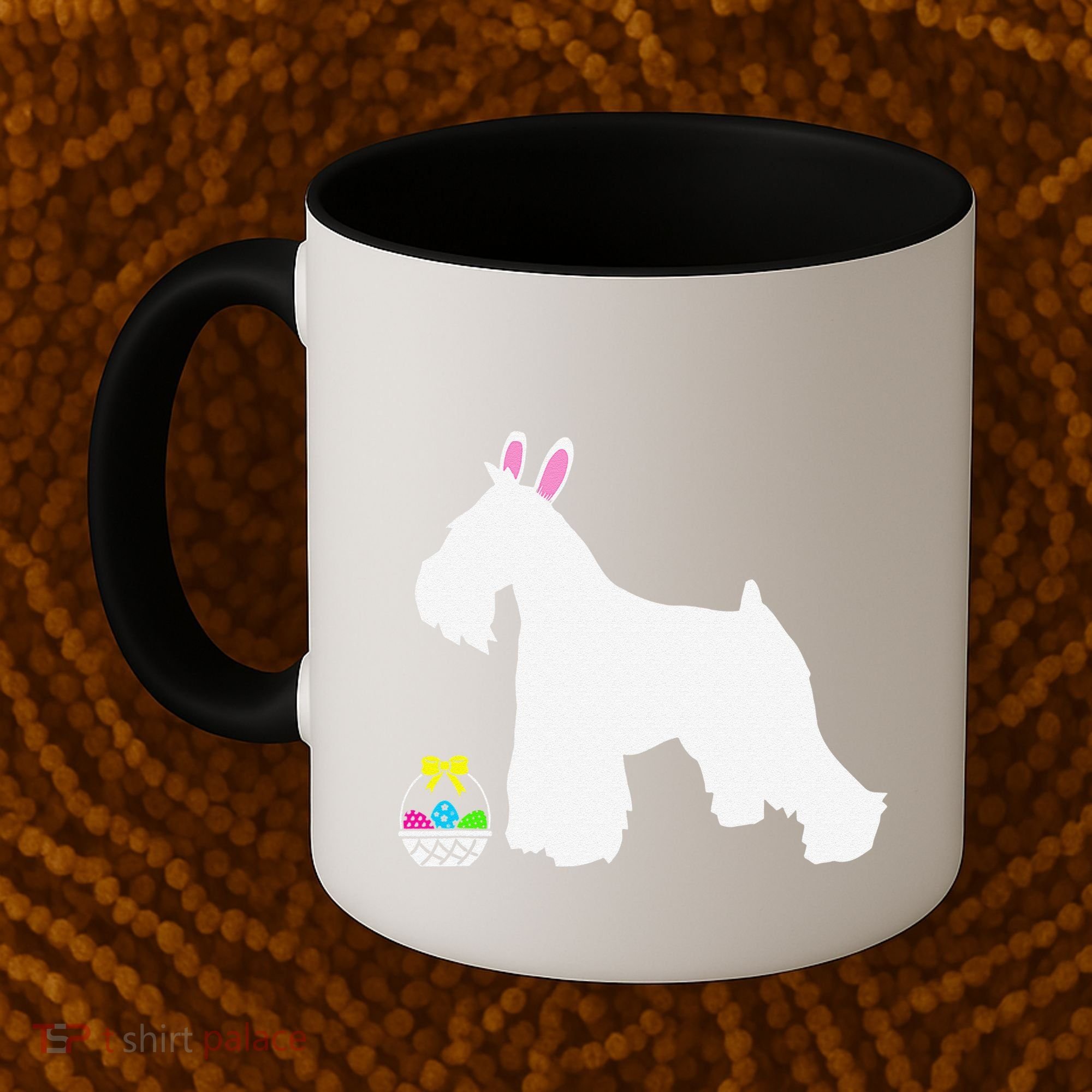 Miniature Schnauzer Easter Bunny Dog Silhouette Coffee Mug