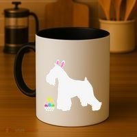 Miniature Schnauzer Easter Bunny Dog Silhouette Coffee Mug thumb 4