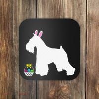 Miniature Schnauzer Easter Bunny Dog Silhouette Coaster thumb 0