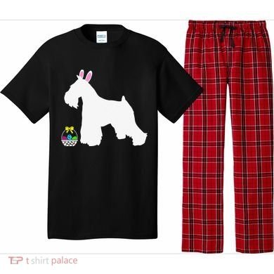 Miniature Schnauzer Easter Bunny Dog Silhouette Pajama Set