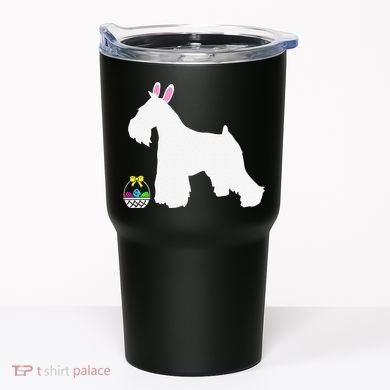 Miniature Schnauzer Easter Bunny Dog Silhouette Tumbler