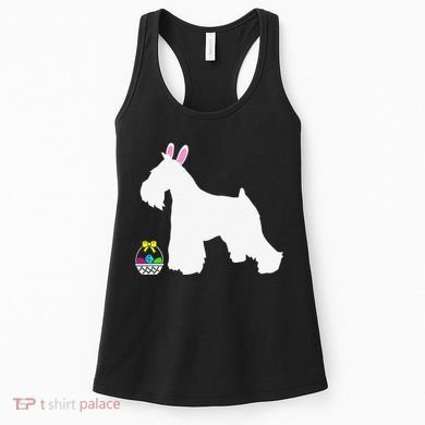 Miniature Schnauzer Easter Bunny Dog Silhouette Women's Tank Top