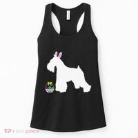 Miniature Schnauzer Easter Bunny Dog Silhouette Women's Tank Top thumb 0