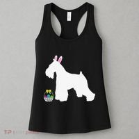 Miniature Schnauzer Easter Bunny Dog Silhouette Women's Tank Top thumb 3