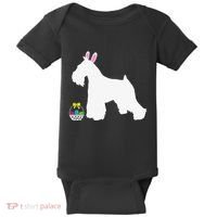 Miniature Schnauzer Easter Bunny Dog Silhouette Baby Bodysuit thumb 0