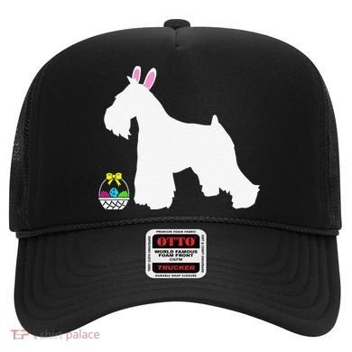 Miniature Schnauzer Easter Bunny Dog Silhouette Hat