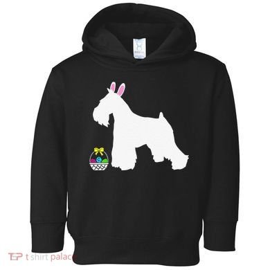 Miniature Schnauzer Easter Bunny Dog Silhouette Toddler Hoodie