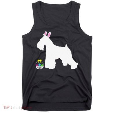 Miniature Schnauzer Easter Bunny Dog Silhouette Tank Top