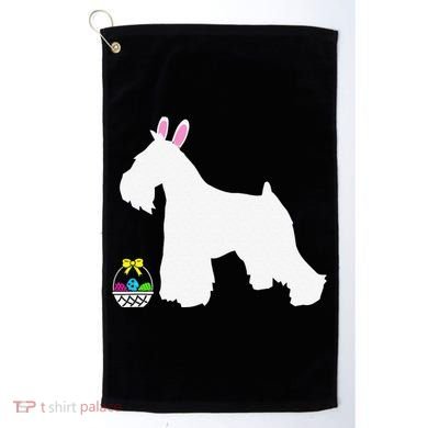 Miniature Schnauzer Easter Bunny Dog Silhouette Golf Towel