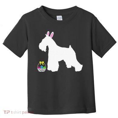 Miniature Schnauzer Easter Bunny Dog Silhouette Toddler T-Shirt