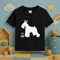 Miniature Schnauzer Easter Bunny Dog Silhouette Toddler T-Shirt thumb 3