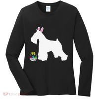 Miniature Schnauzer Easter Bunny Dog Silhouette Women's Long Sleeve Shirt thumb 0