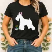Miniature Schnauzer Easter Bunny Dog Silhouette Women's T-Shirt thumb 2