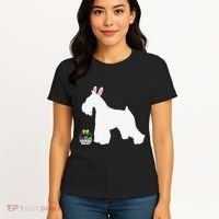 Miniature Schnauzer Easter Bunny Dog Silhouette Women's T-Shirt thumb 4