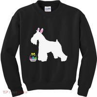 Miniature Schnauzer Easter Bunny Dog Silhouette Kids Sweatshirt thumb 0