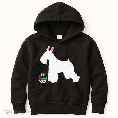 Miniature Schnauzer Easter Bunny Dog Silhouette Kids Hoodie