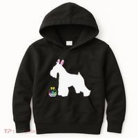 Miniature Schnauzer Easter Bunny Dog Silhouette Kids Hoodie thumb 0