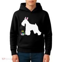 Miniature Schnauzer Easter Bunny Dog Silhouette Kids Hoodie thumb 4