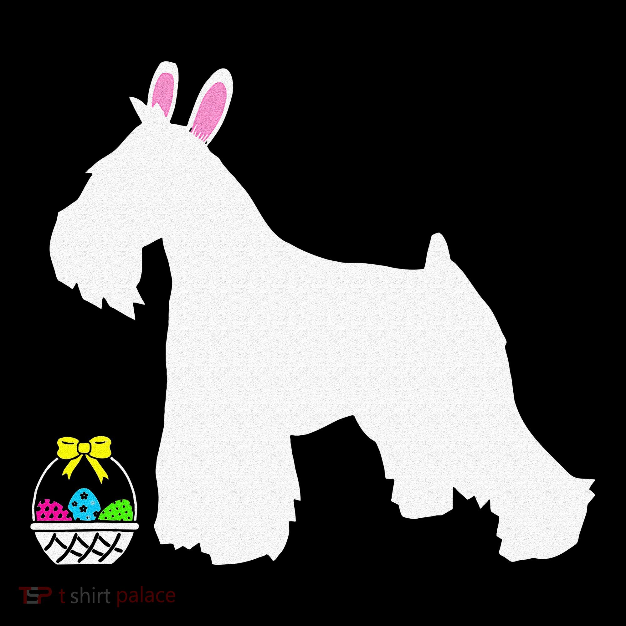 Miniature Schnauzer Easter Bunny Dog Silhouette Kids Hoodie