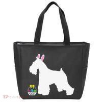 Miniature Schnauzer Easter Bunny Dog Silhouette Tote Bag thumb 0