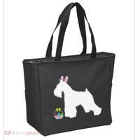 Miniature Schnauzer Easter Bunny Dog Silhouette Tote Bag thumb 2