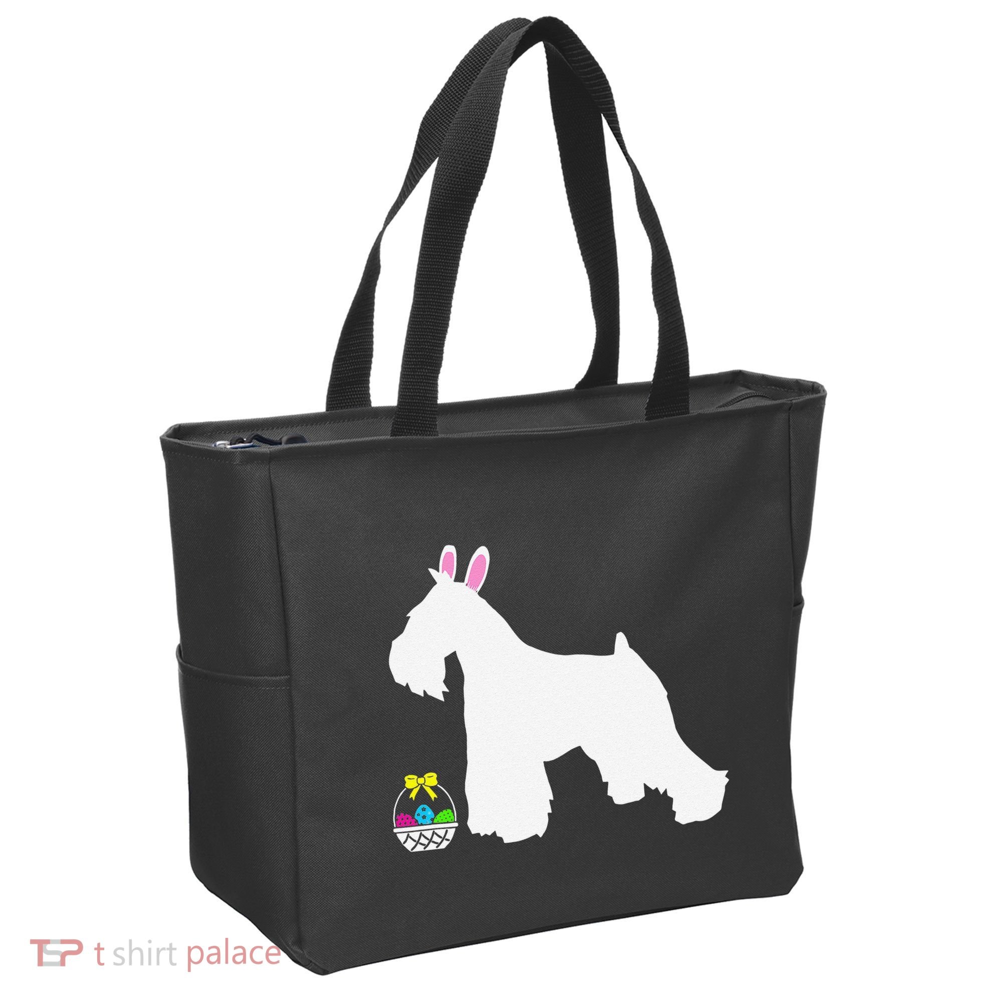 Miniature Schnauzer Easter Bunny Dog Silhouette Tote Bag