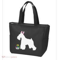 Miniature Schnauzer Easter Bunny Dog Silhouette Tote Bag thumb 3