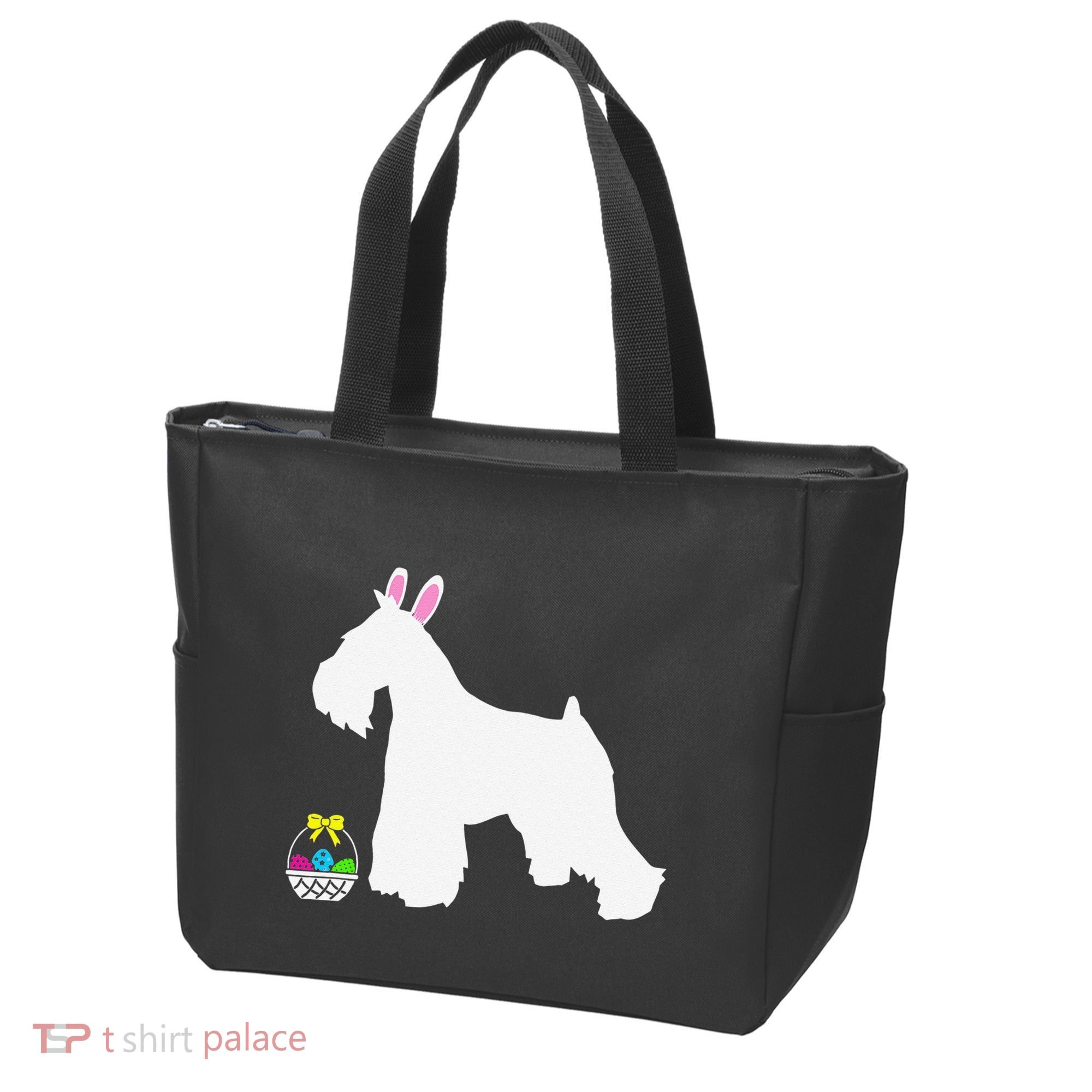 Miniature Schnauzer Easter Bunny Dog Silhouette Tote Bag