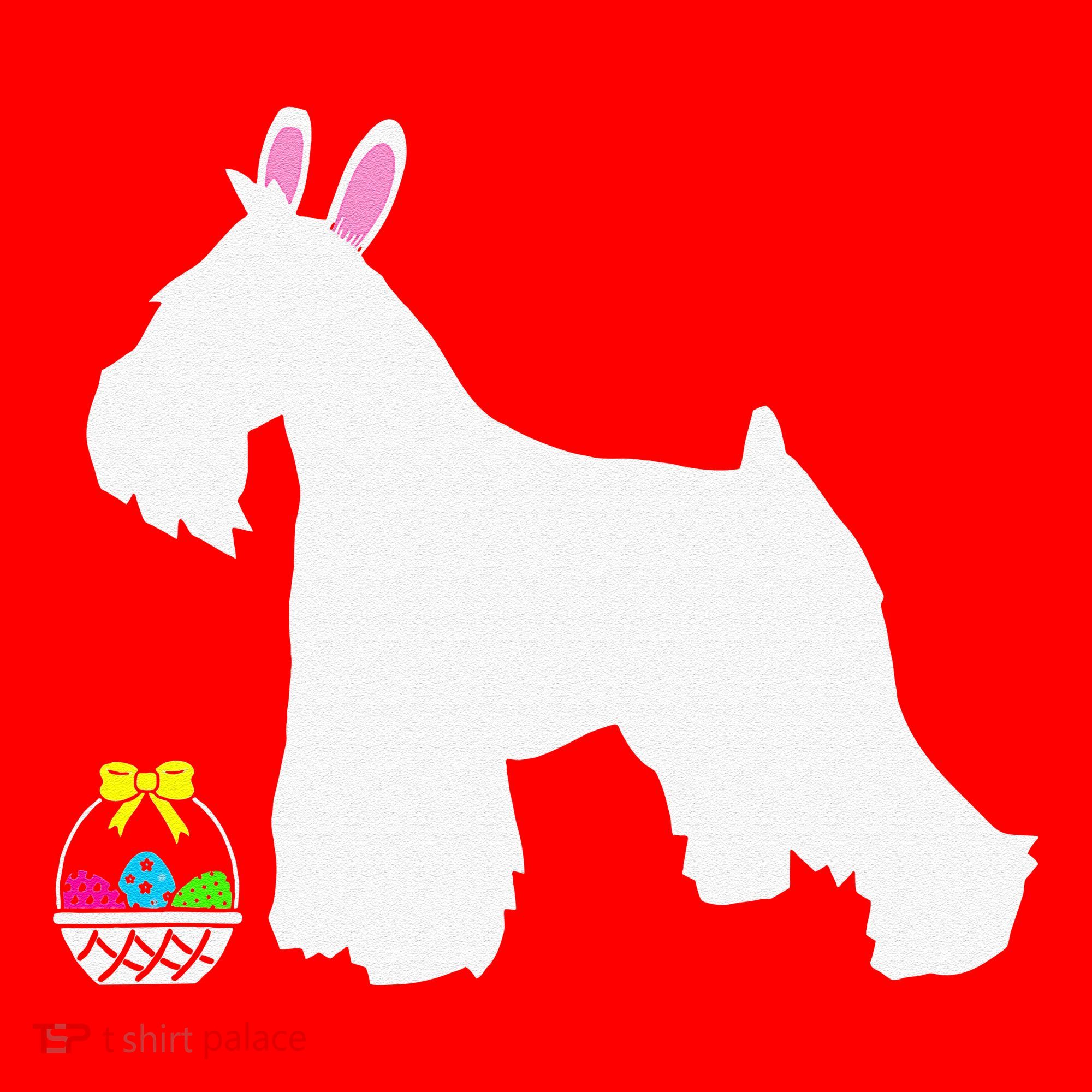 Miniature Schnauzer Easter Bunny Dog Silhouette Santa Hat