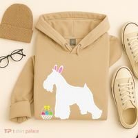 Miniature Schnauzer Easter Bunny Dog Silhouette Hoodie thumb 4
