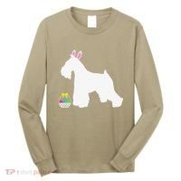Miniature Schnauzer Easter Bunny Dog Silhouette Long Sleeve Shirt thumb 0
