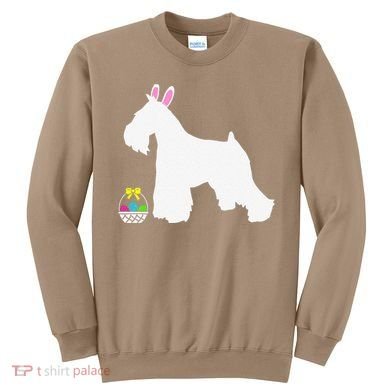 Miniature Schnauzer Easter Bunny Dog Silhouette Sweatshirt