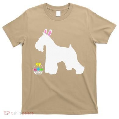 Miniature Schnauzer Easter Bunny Dog Silhouette T-Shirt