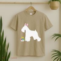 Miniature Schnauzer Easter Bunny Dog Silhouette T-Shirt thumb 2