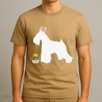 Miniature Schnauzer Easter Bunny Dog Silhouette T-Shirt thumb 3