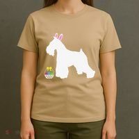 Miniature Schnauzer Easter Bunny Dog Silhouette T-Shirt thumb 4