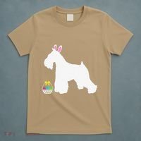 Miniature Schnauzer Easter Bunny Dog Silhouette T-Shirt thumb 5
