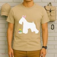 Miniature Schnauzer Easter Bunny Dog Silhouette T-Shirt thumb 6