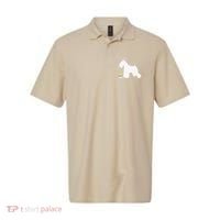 Miniature Schnauzer Easter Bunny Dog Silhouette Polo thumb 0