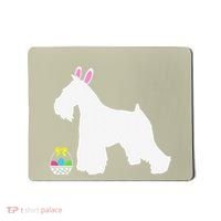 Miniature Schnauzer Easter Bunny Dog Silhouette Mousepad thumb 0