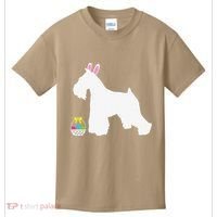 Miniature Schnauzer Easter Bunny Dog Silhouette Kids T-Shirt thumb 0