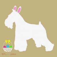 Miniature Schnauzer Easter Bunny Dog Silhouette Kids T-Shirt thumb 2