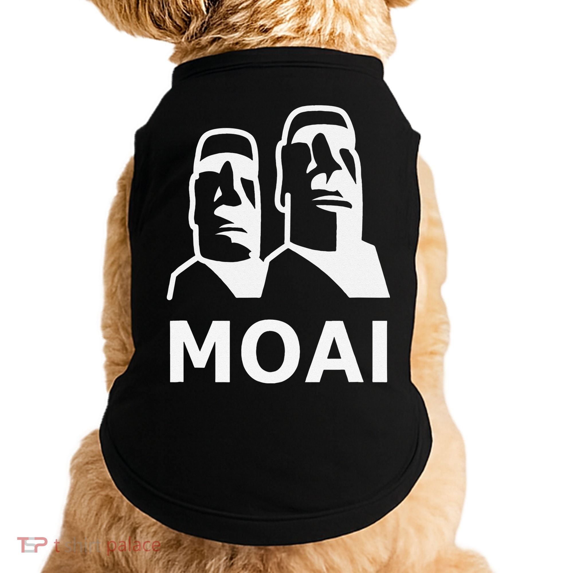 Moai Statues Easter Island Heads Polynesia Doggie Tank