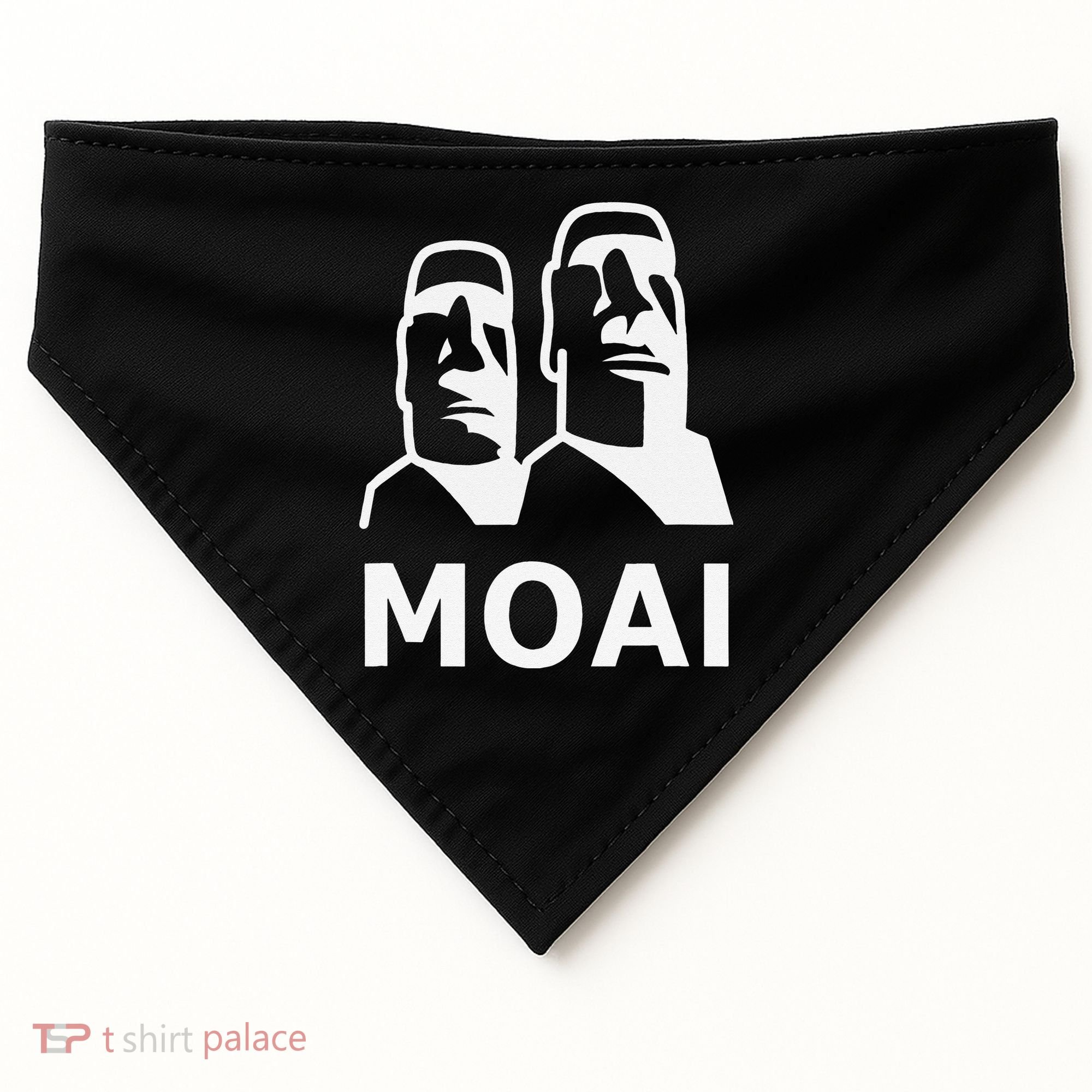 Moai Statues Easter Island Heads Polynesia USA-Made Doggie Bandana