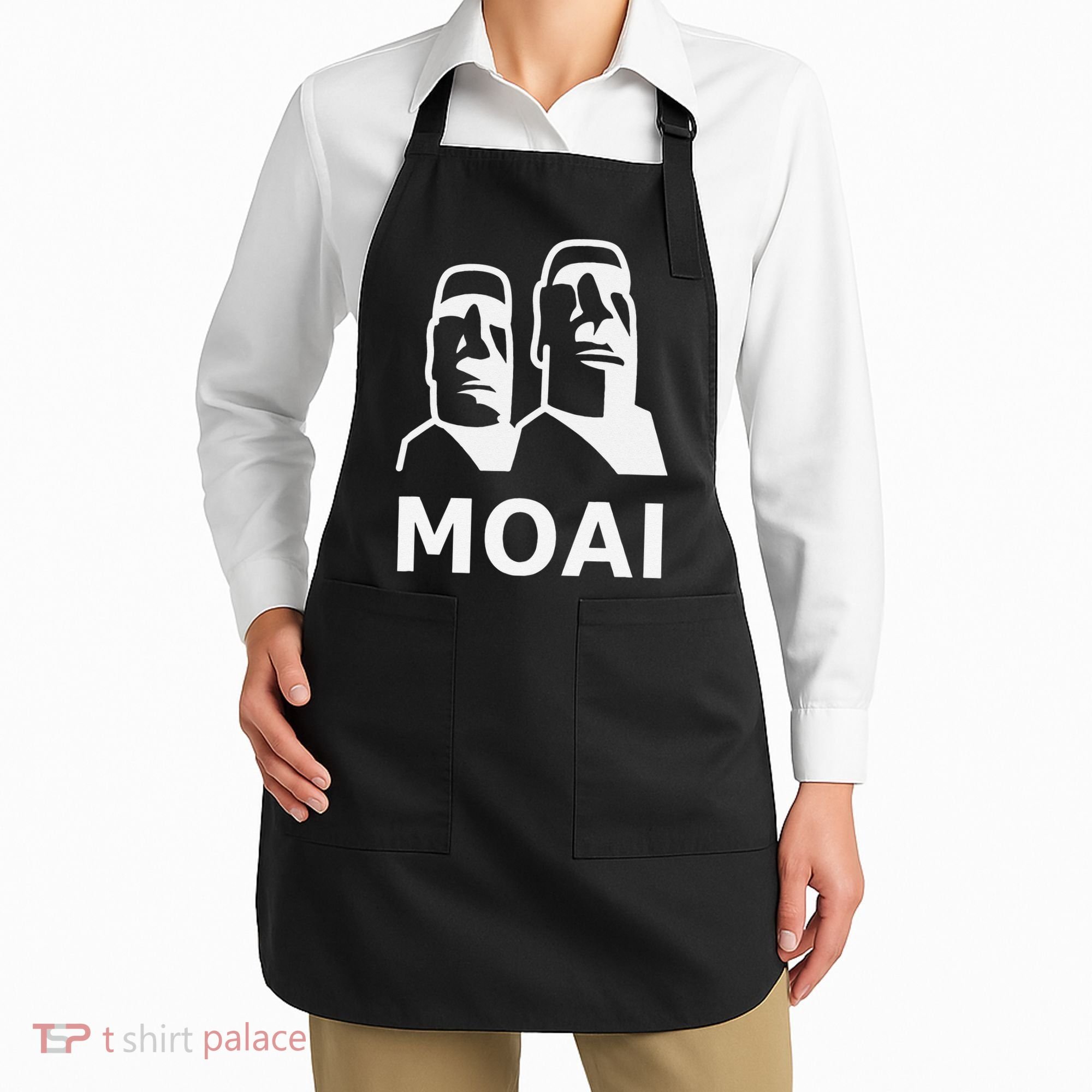 Moai Statues Easter Island Heads Polynesia Apron